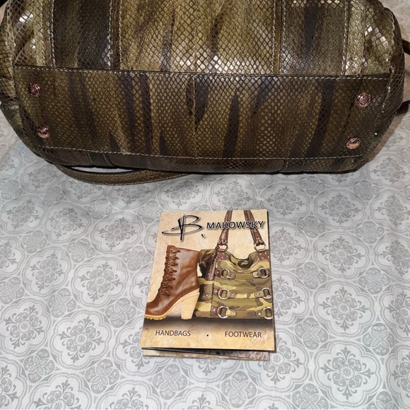 B. Makowsky Snake Embossed Leather Jordan’s Satchel - Picture 7 of 12